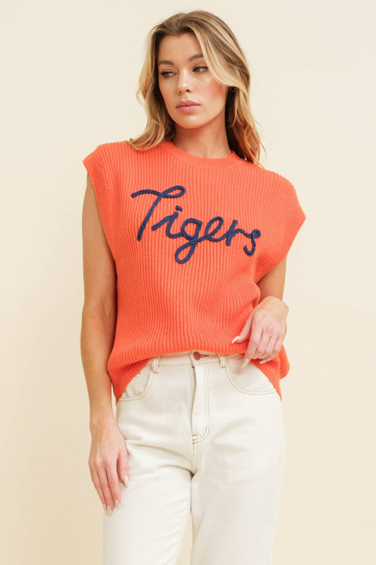 Embroidered Tigers Sweater
