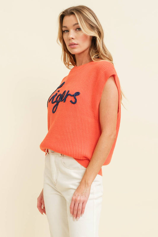Embroidered Tigers Sweater