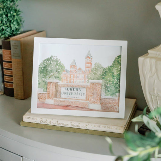 Auburn Sign + Samford Hall Print
