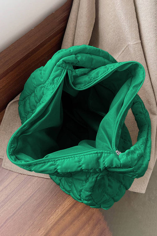 Green Quilted Shoulder Bag