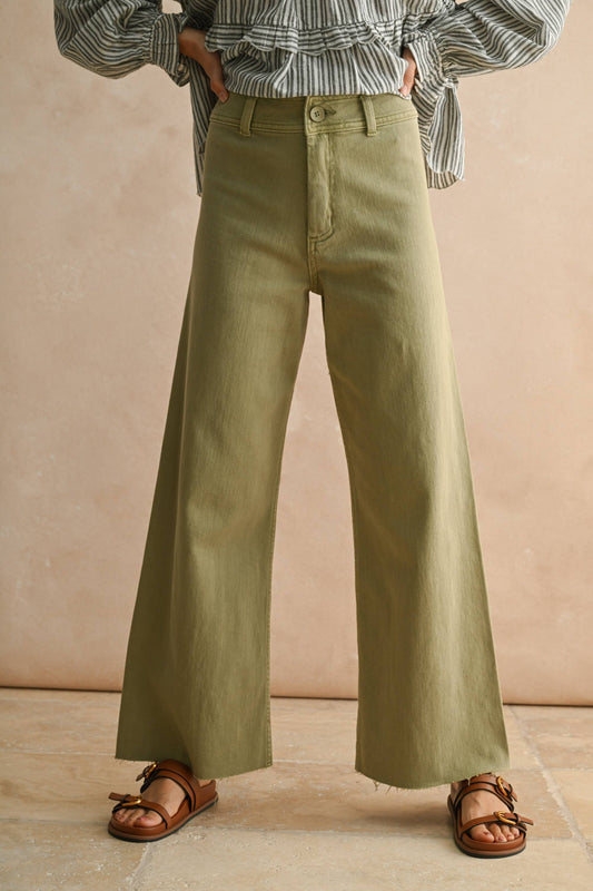 Green Wide Leg Pants
