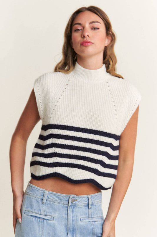 Stripe Sleeveless Sweater