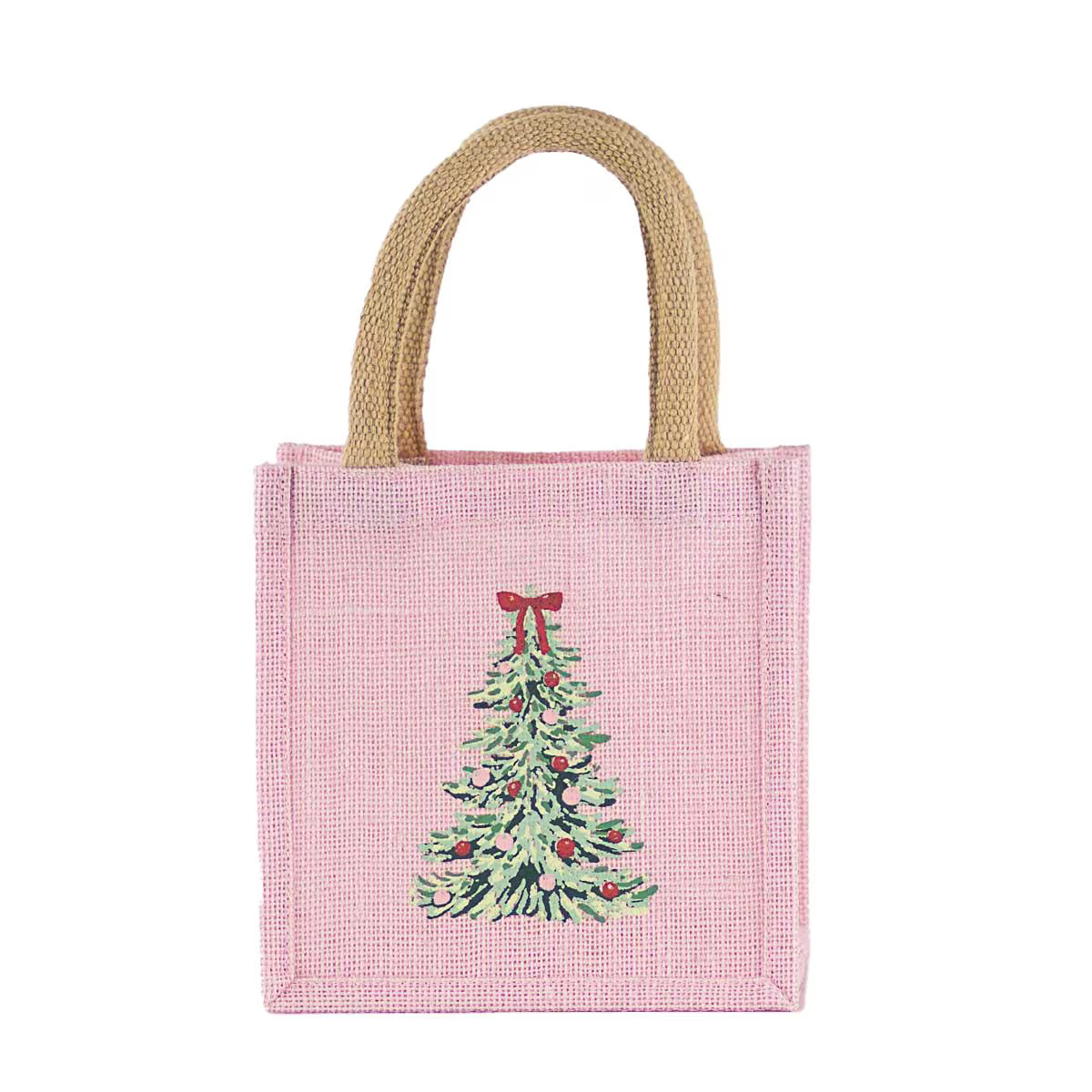 Mini Pink Christmas Tree Tote
