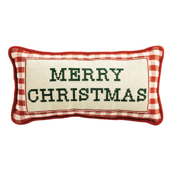 Needlepoint Merry Christmas Pillow