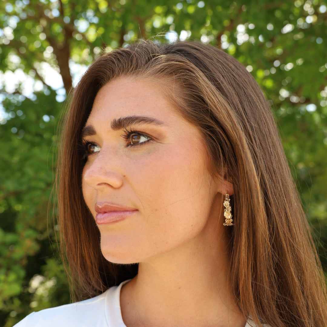 Flower Hoop Earrings