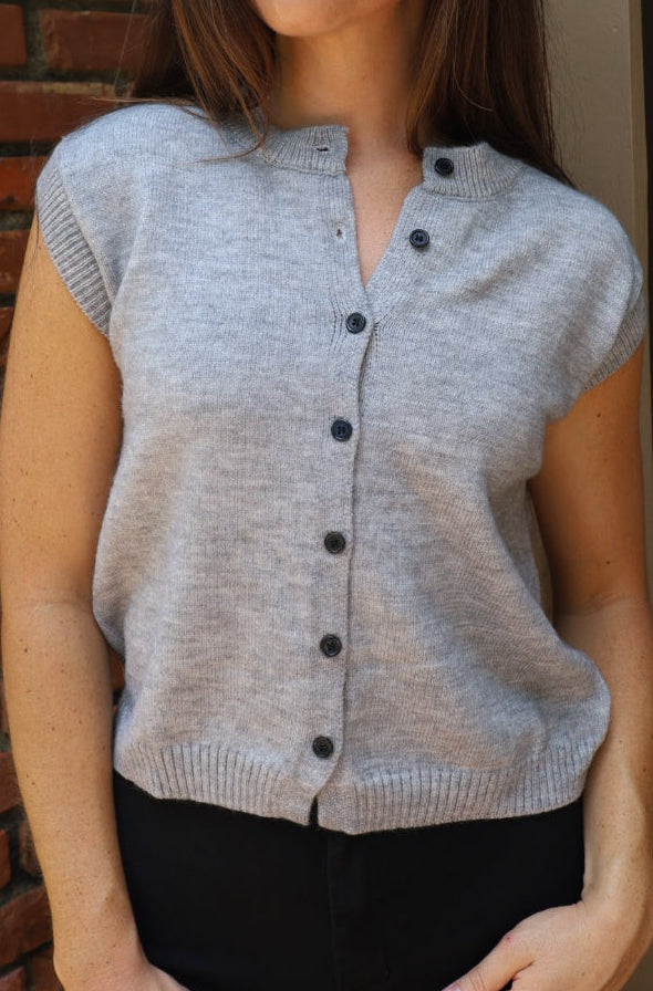 Grey Knit Sweater Vest