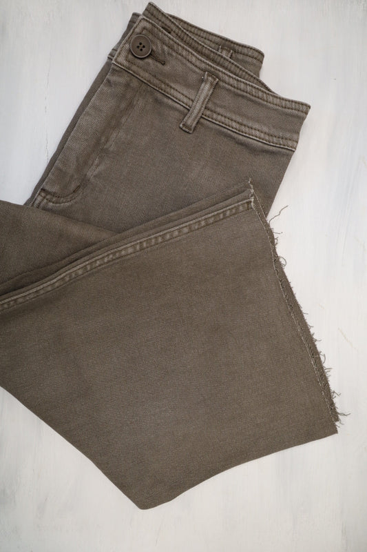 Brown Wide Leg Denim Pants