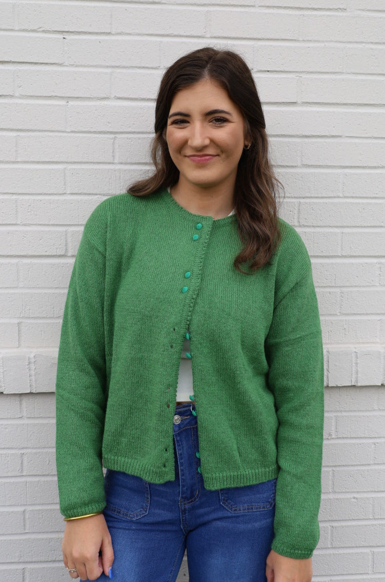 Green Button Down Cardigan