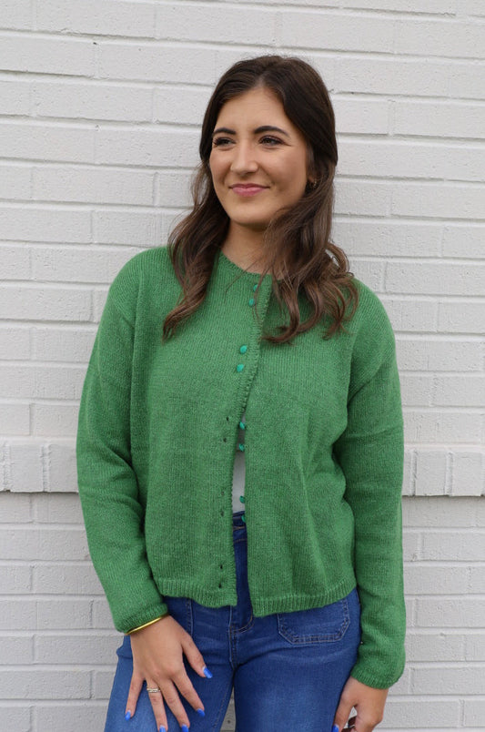 Green Button Down Cardigan