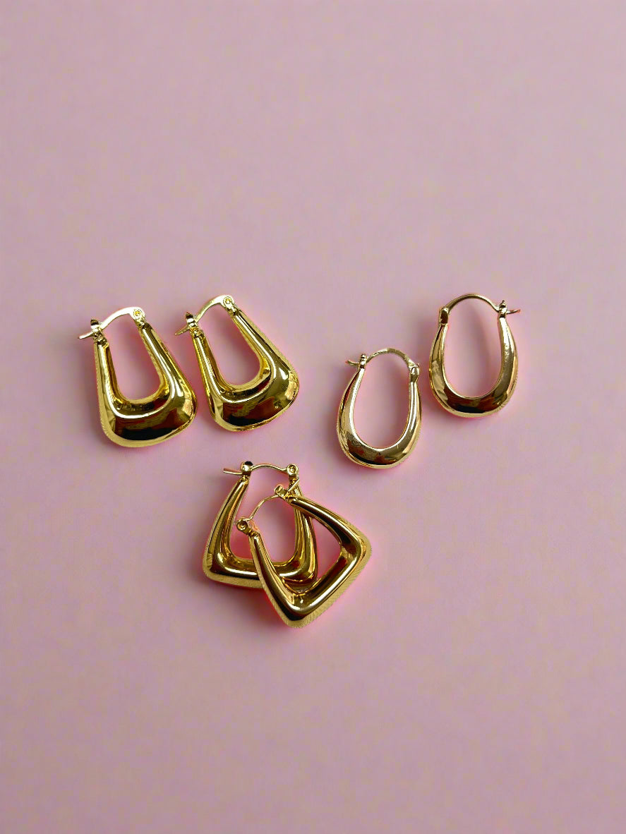 U Shaped Gold Hoops