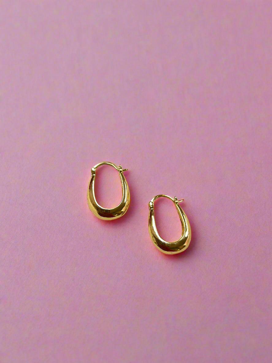 U Shaped Gold Hoops