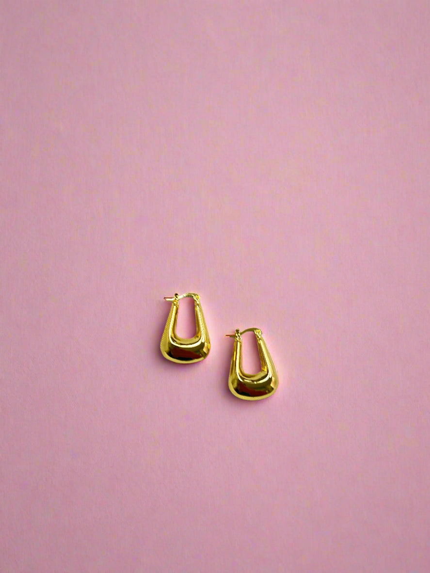 U Shaped Gold Hoops