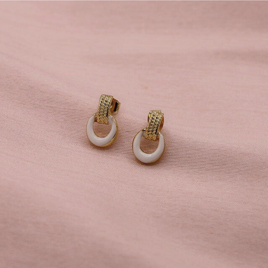 Cream Loop Earring