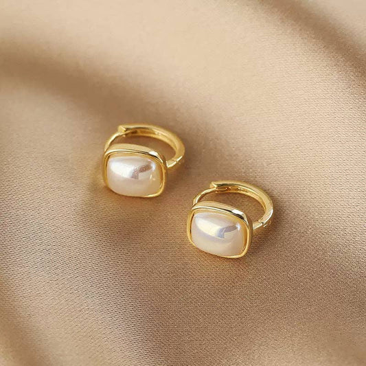 Pearl Vintage Hoop Earrings