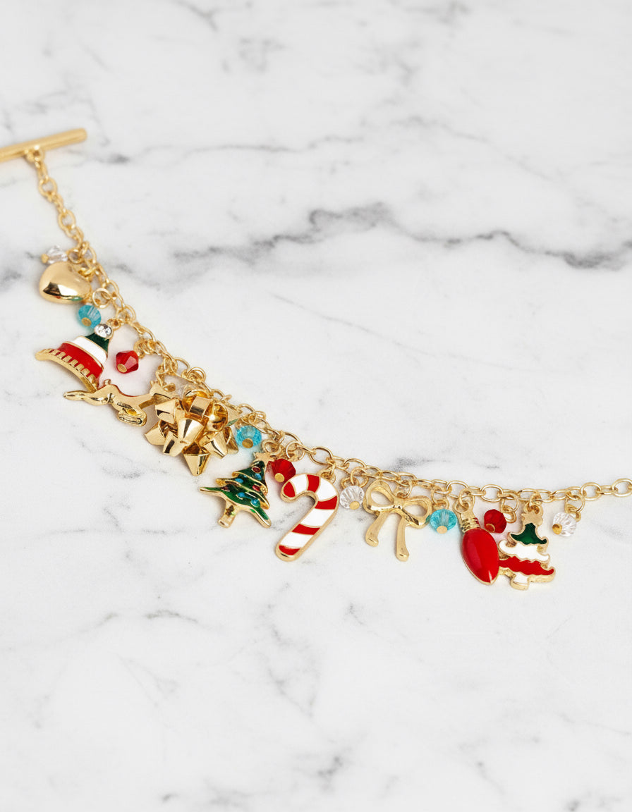 Christmas Ornament Charm Bracelet