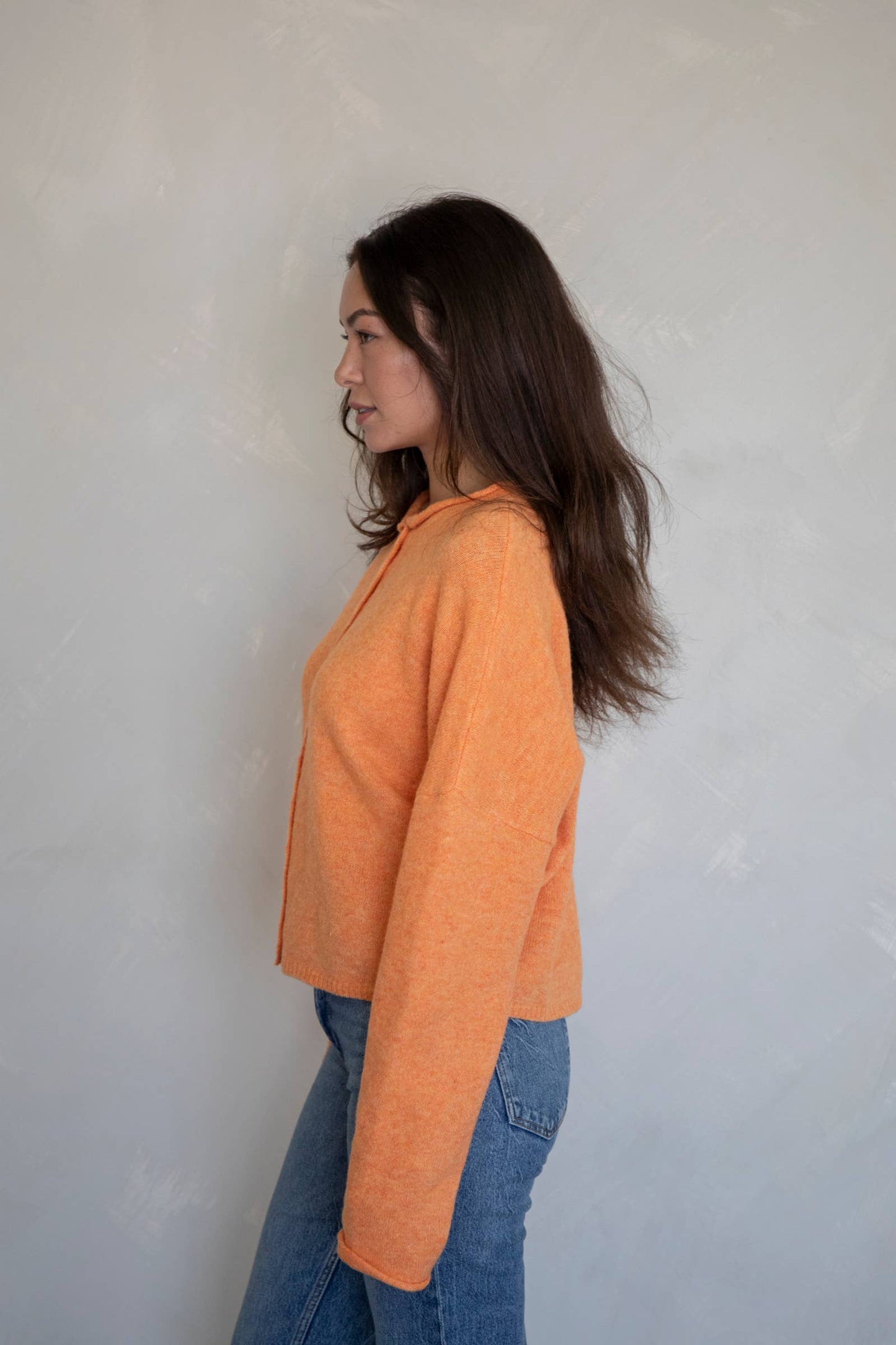 Orange Piper Cardigan