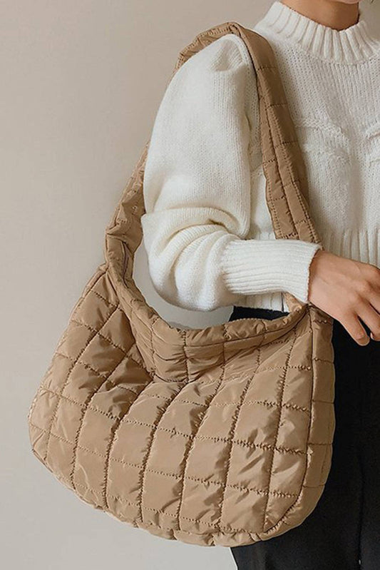 Tan Quilted Shoulder Bag