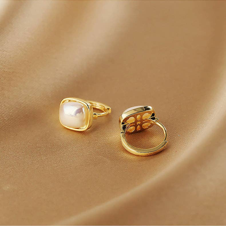 Pearl Vintage Hoop Earrings