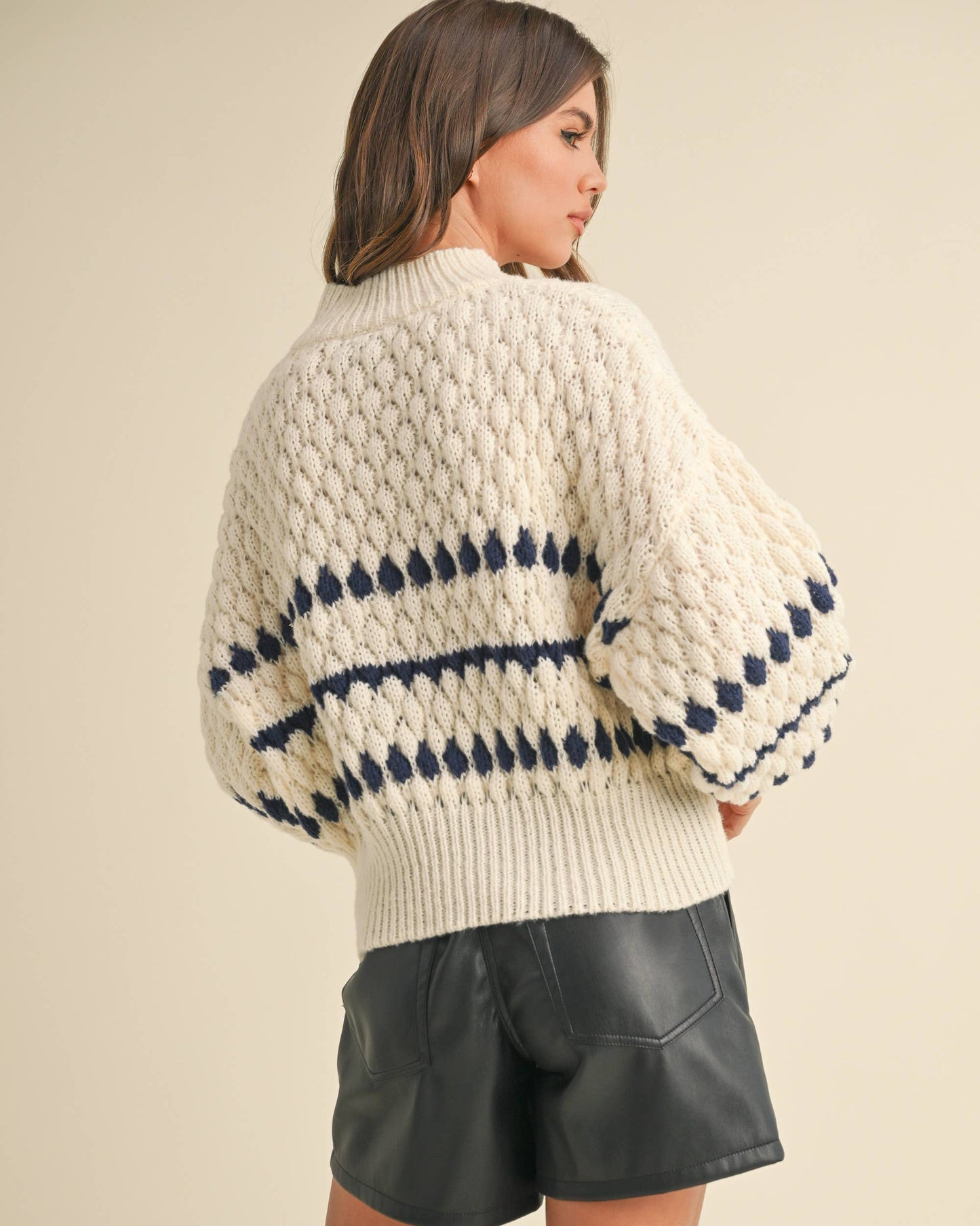 Navy + Cream Knit Sweater