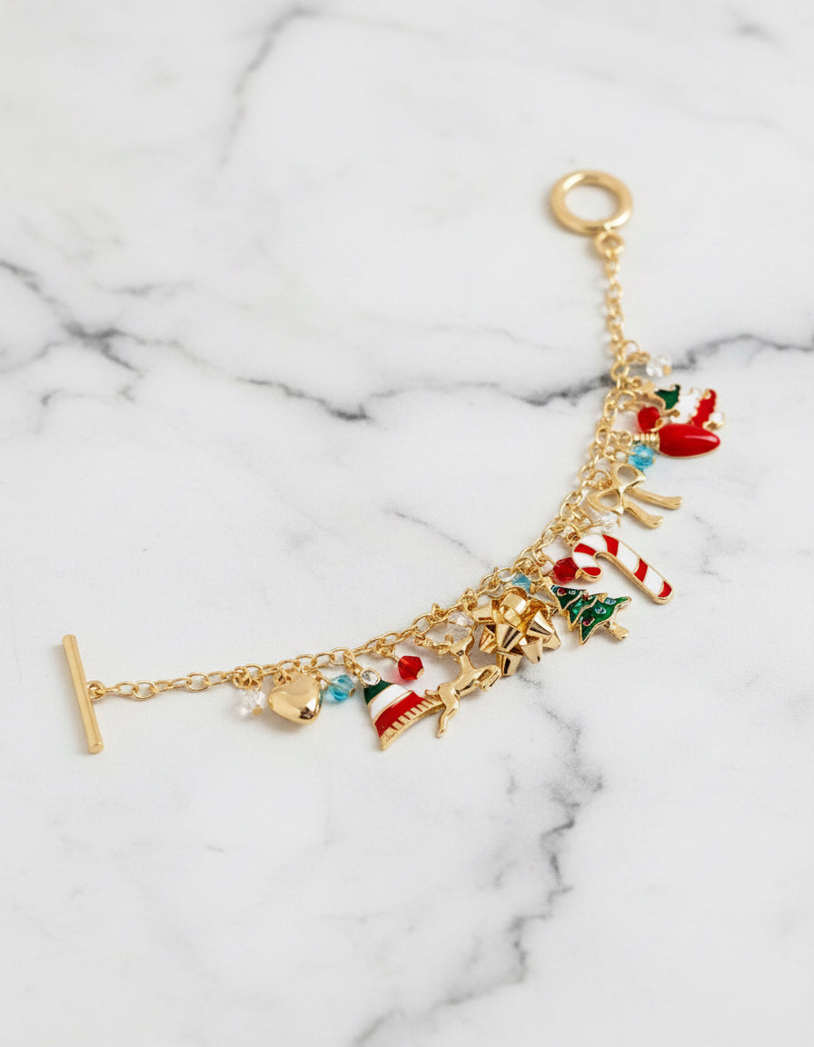 Christmas Ornament Charm Bracelet