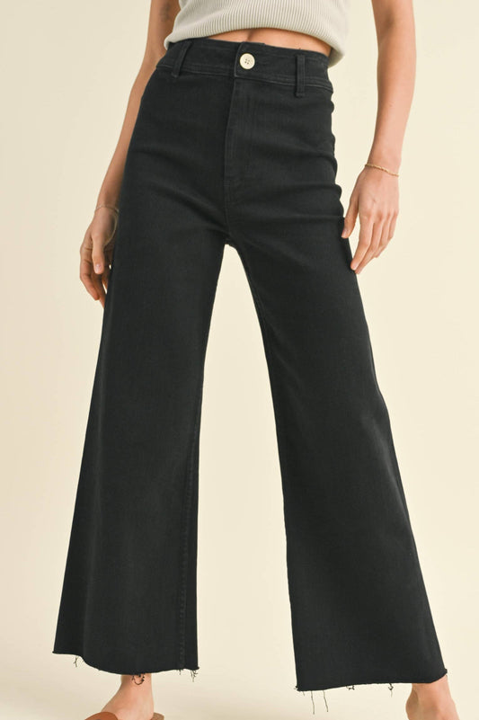 Black Wide Leg Denim Pants