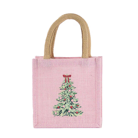 Mini Pink Christmas Tree Tote