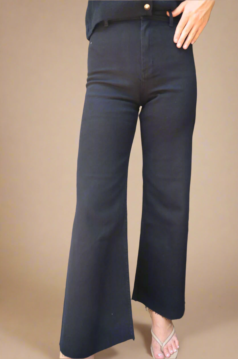 Black Wide Leg Denim Pants