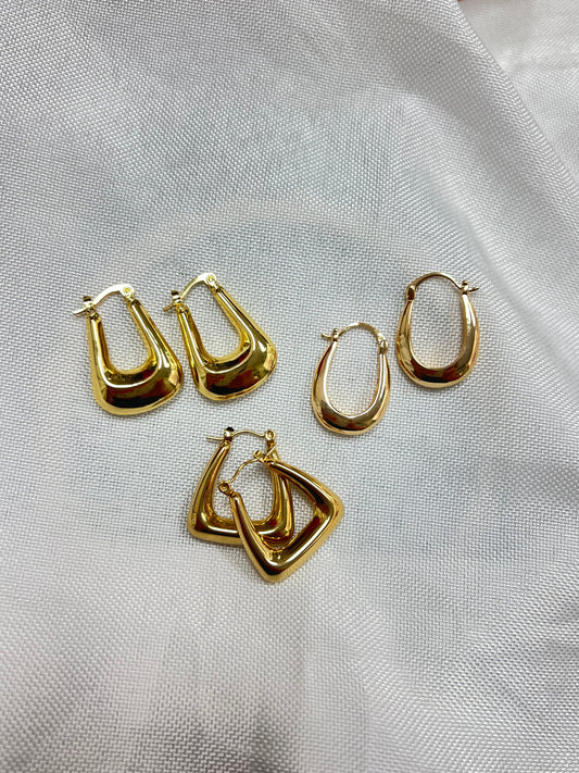 U Shaped Gold Hoops