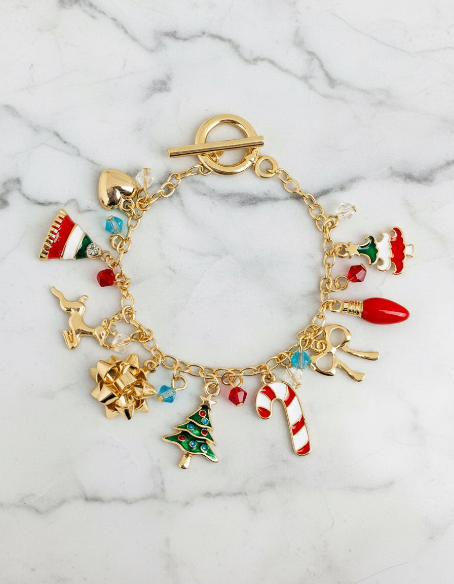 Christmas Ornament Charm Bracelet