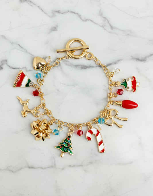 Christmas Ornament Charm Bracelet